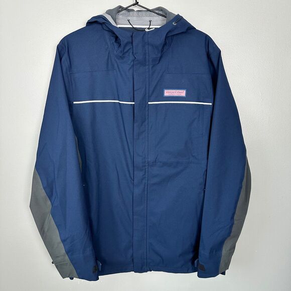 Nwt Vineyard Vines Navy Nor'Easter Rain Shell Zip Windbreaker Jacket Women Small - Picture 1 of 8